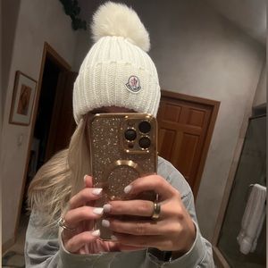 Moncler White Beanie